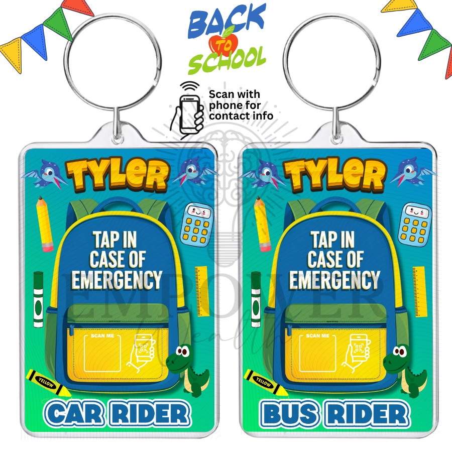 Personalized Emergency Contact Keychain