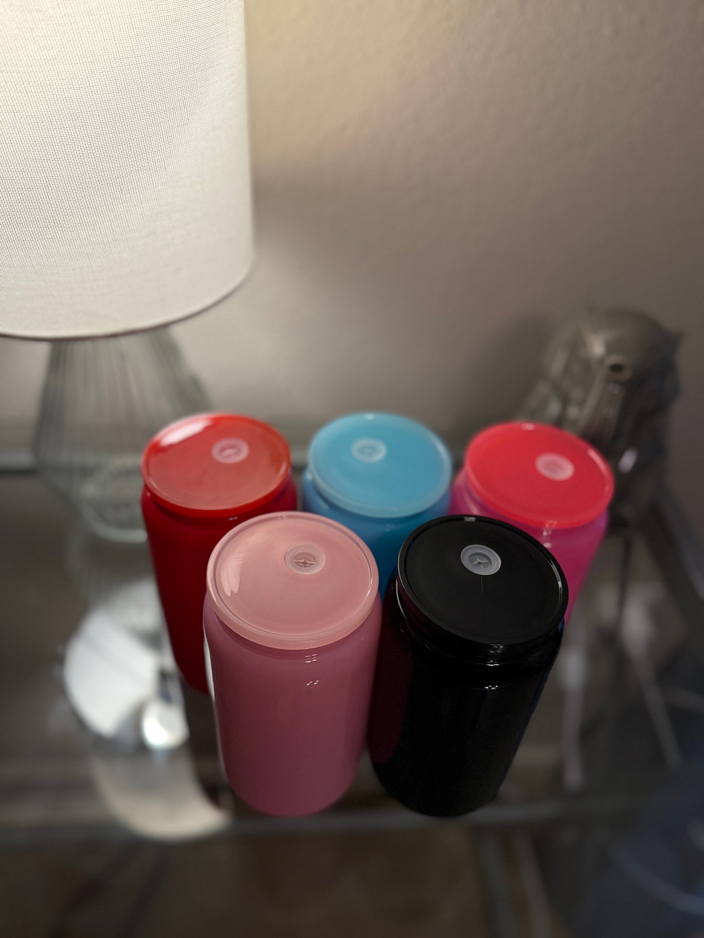 Colored Glass Can