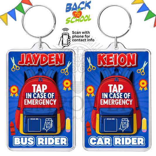 Personalized Emergency Contact Keychain