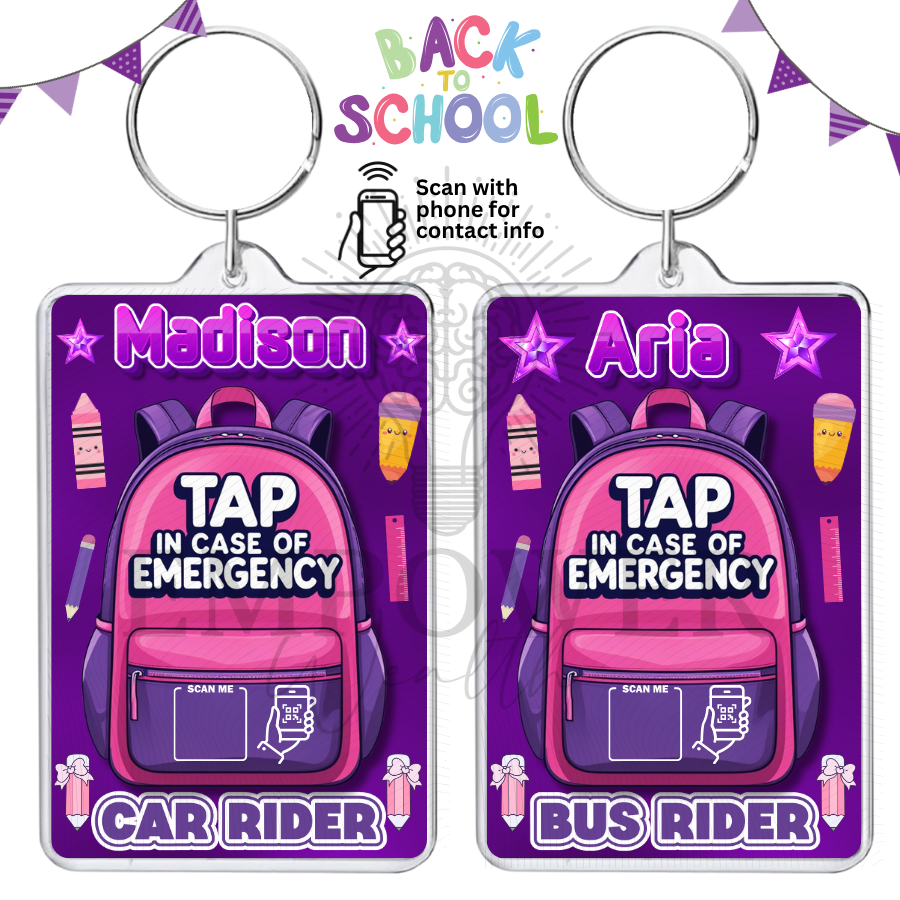 Personalized Emergency Contact Keychain
