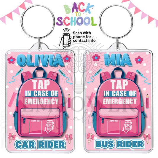 Personalized Emergency Contact Keychain